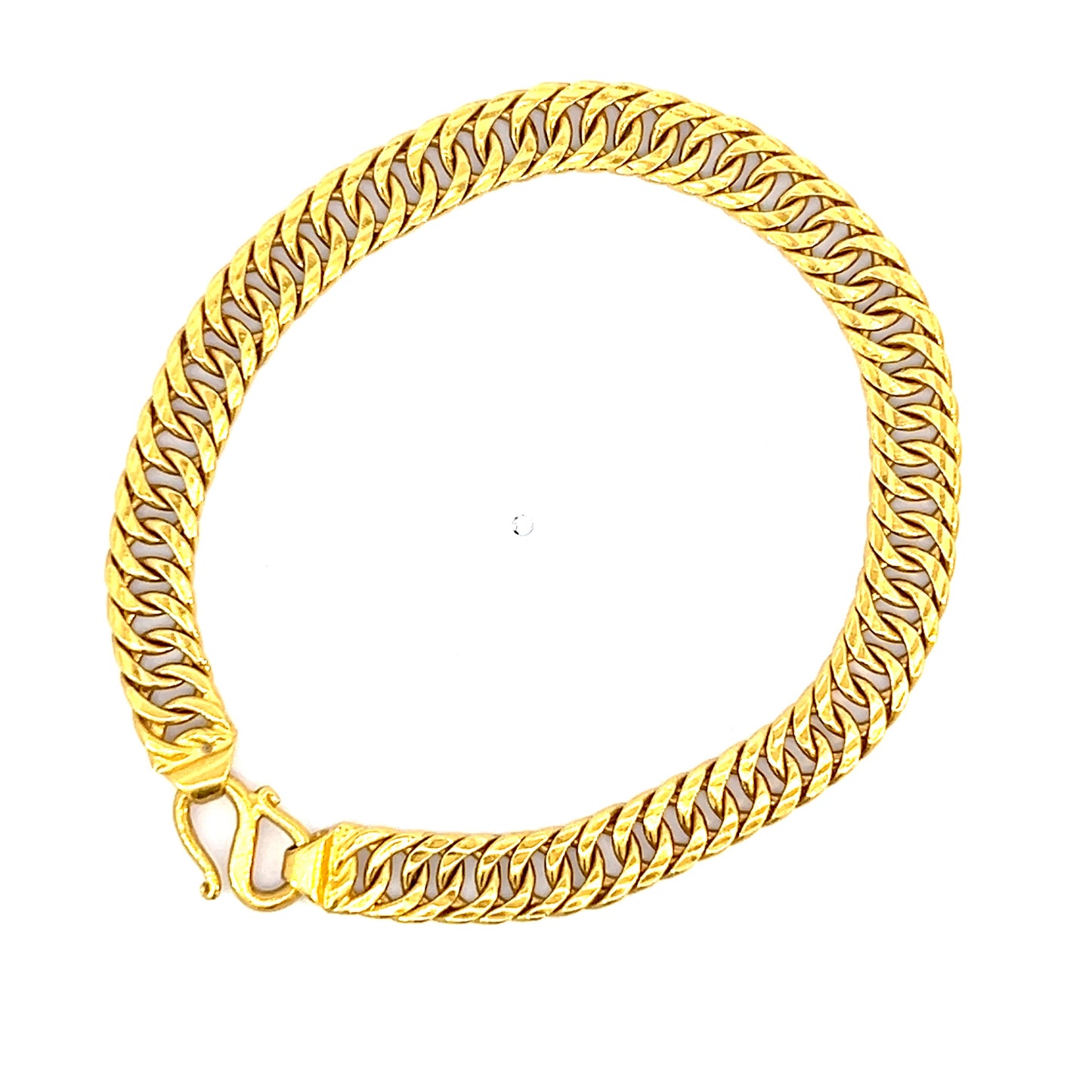 24k Solid Gold Link Bracelet - 7”