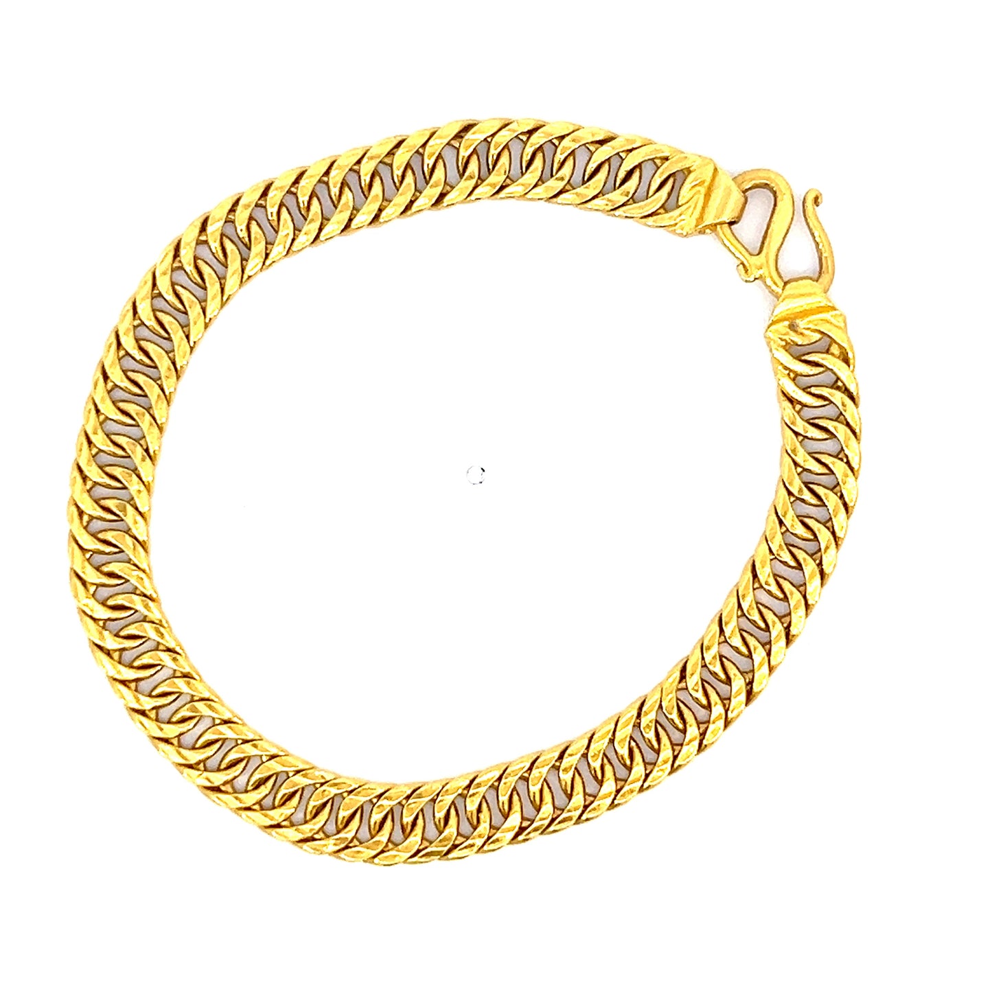 24k Solid Gold Link Bracelet - 7”