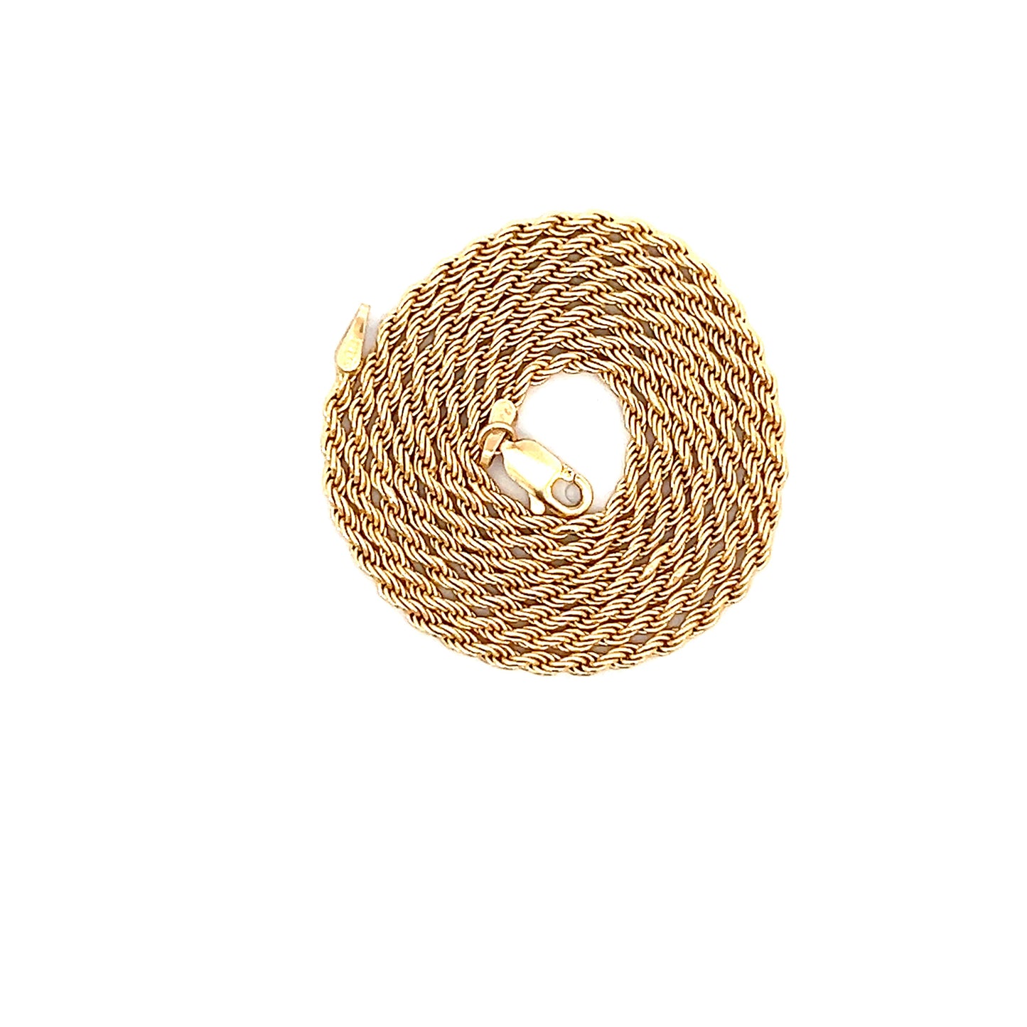 20" Solid Rope Chain - Layering - Minimal - 14k - Yellow Gold - 7.66g