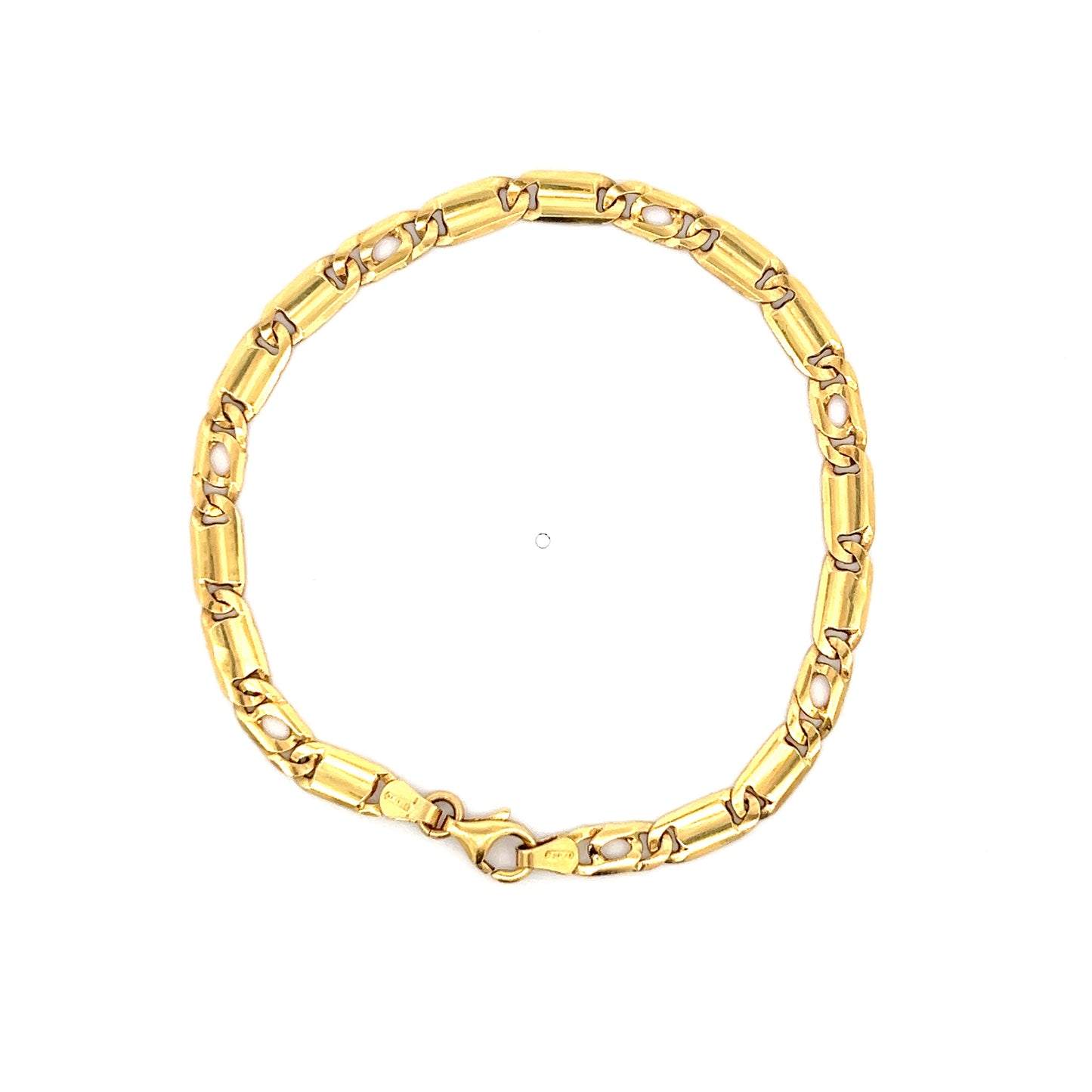 8.5" Flat Mariner Link Solid Bracelet - 18k - Yellow Gold - 11.7g