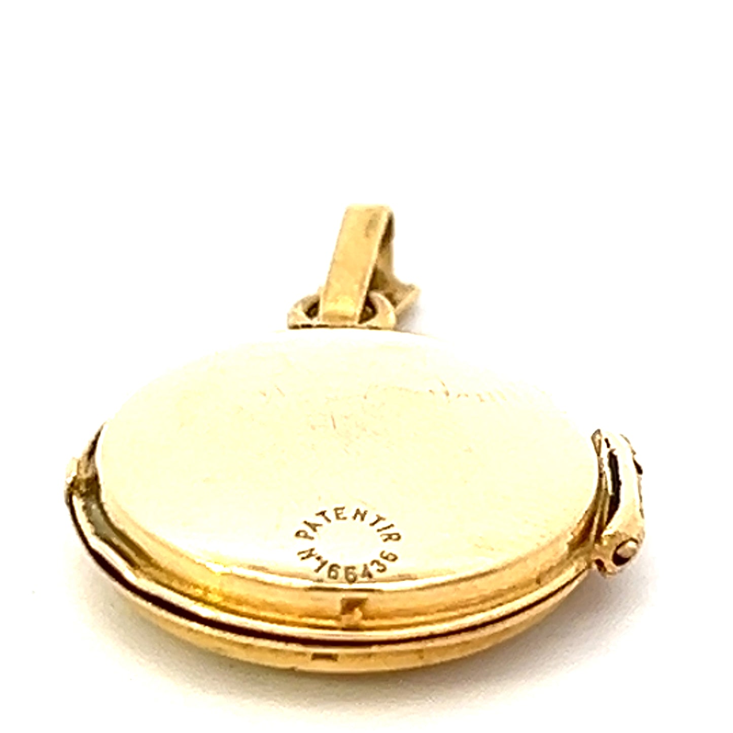 Round Etched Front Locket Pendant - 18k - Yellow Gold