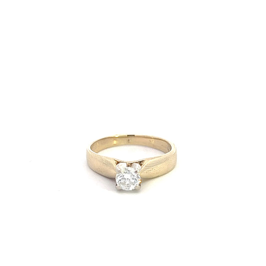 Timeless Natural Diamond Solitaire Ring - 0.33ct - 14k - Yellow Gold - Size 6