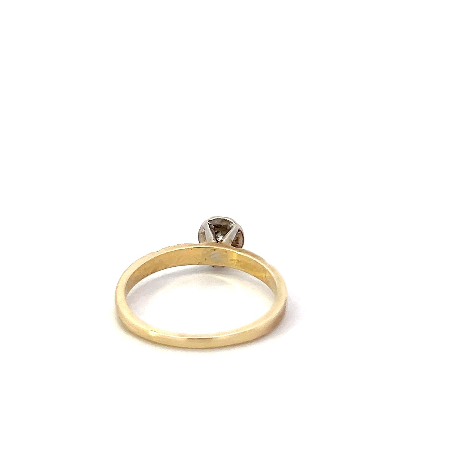 Vintage Diamond Solitaire Ring - 0.10ctw - 14k - Two-Tone Gold - Size 6
