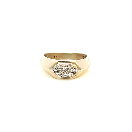 Diamond Pavé Ring - 0.10ctw - 10k - Yellow Gold - Size 7.5
