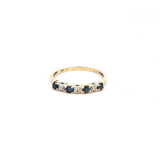 Blue Spinel Stone Ring - Stacking Ring - 10k - Yellow Gold - Size 7