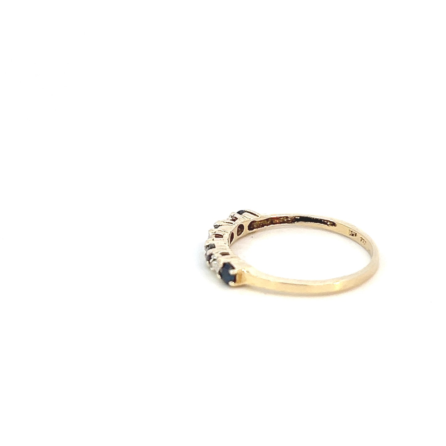 Blue Spinel Stone Ring - Stacking Ring - 10k - Yellow Gold - Size 7