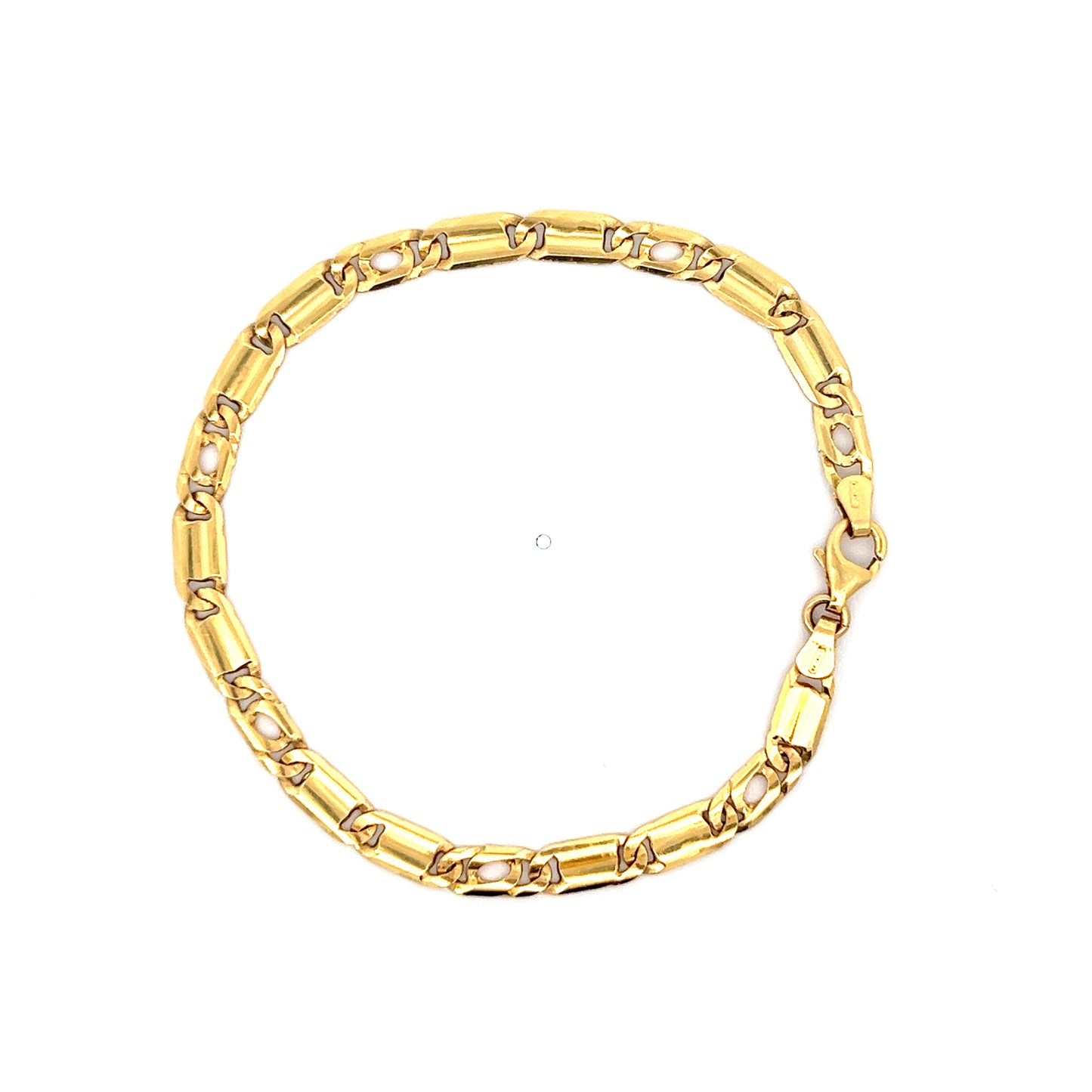 8.5" Flat Mariner Link Solid Bracelet - 18k - Yellow Gold - 11.7g