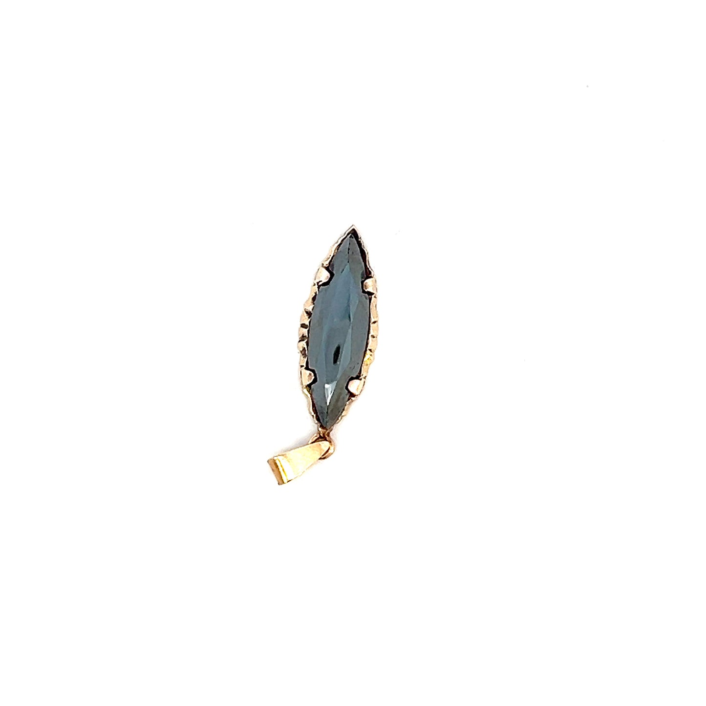 Black Alaska Marquise Pendant - 10k - Yellow Gold