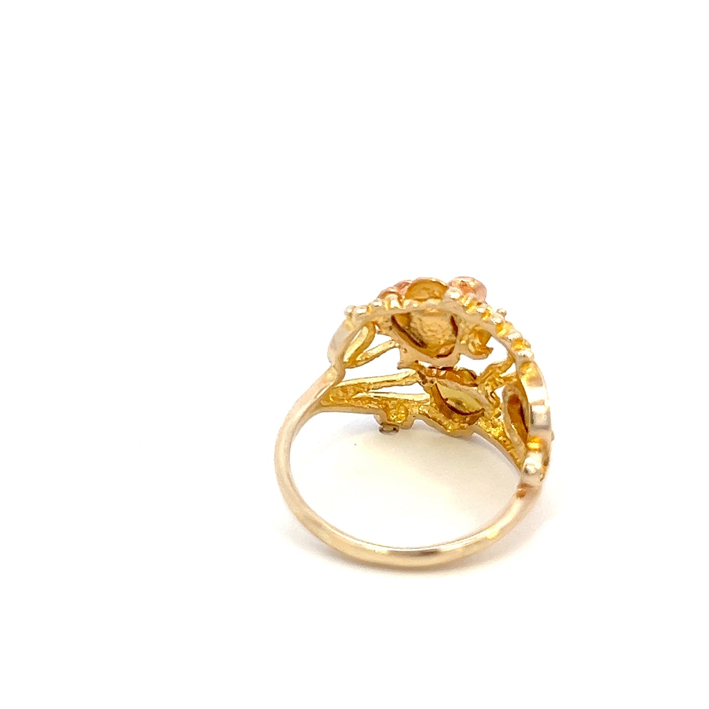 Springtime Feeling Rose Flower Ring - 10k - Two-Tone Gold - Size 7