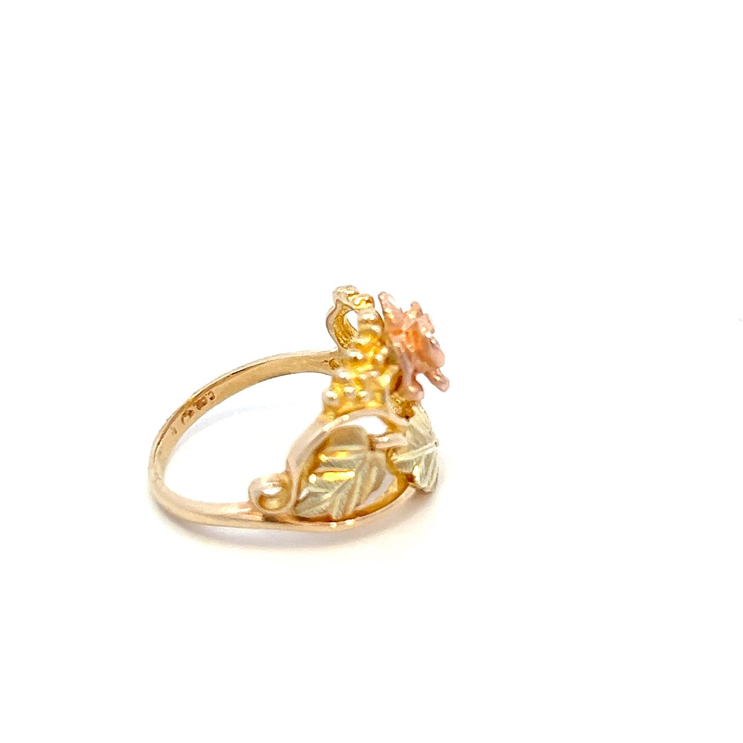 Springtime Feeling Rose Flower Ring - 10k - Two-Tone Gold - Size 7