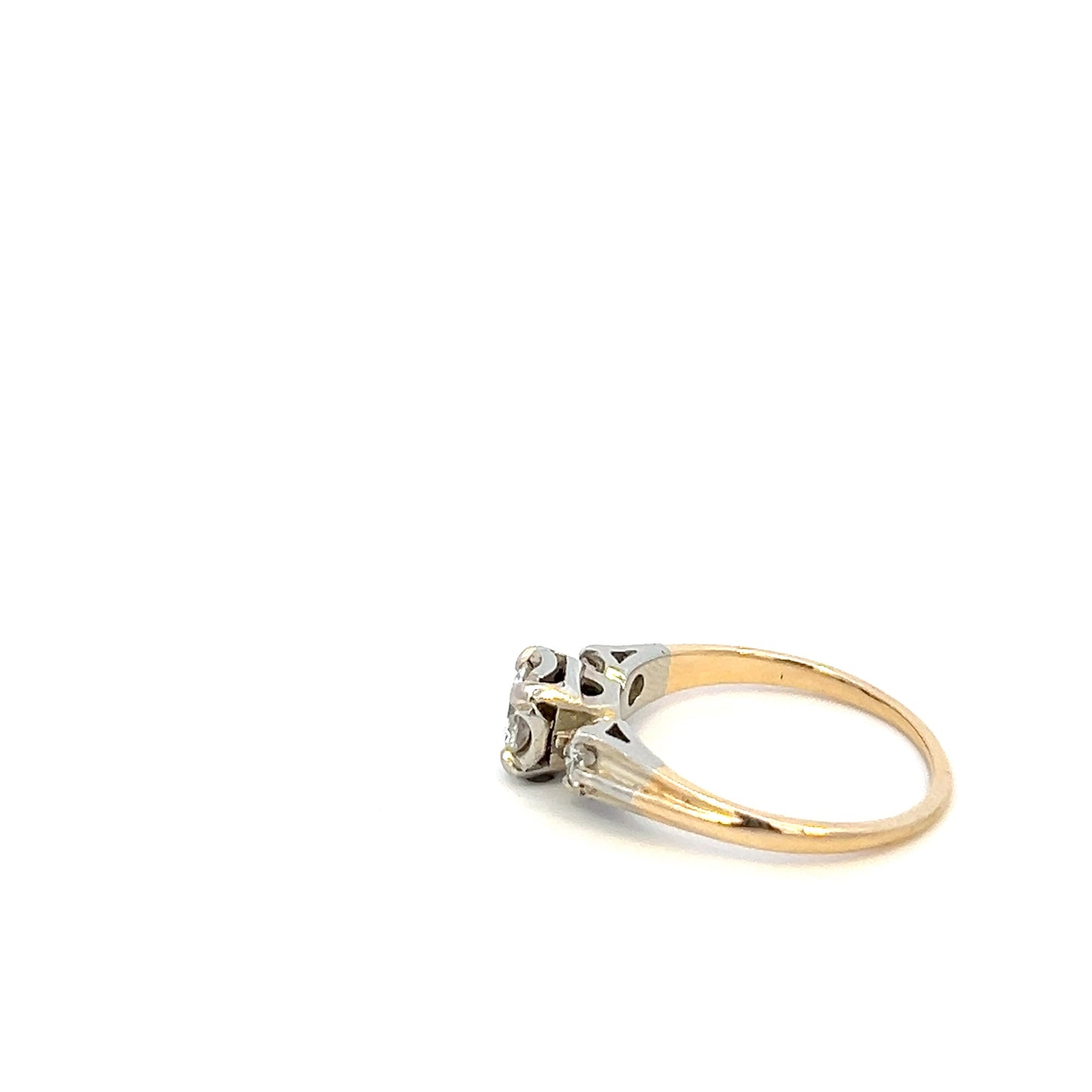 Dainty Vintage Natural Diamond Anniversary Ring - 0.56ctw - 14k - Yellow Gold - Size 5