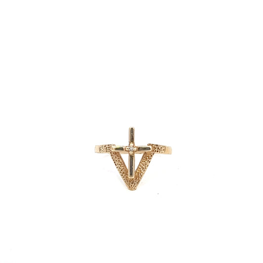 Vintage Cross Ring - 10k - Yellow Gold - Size 6.5