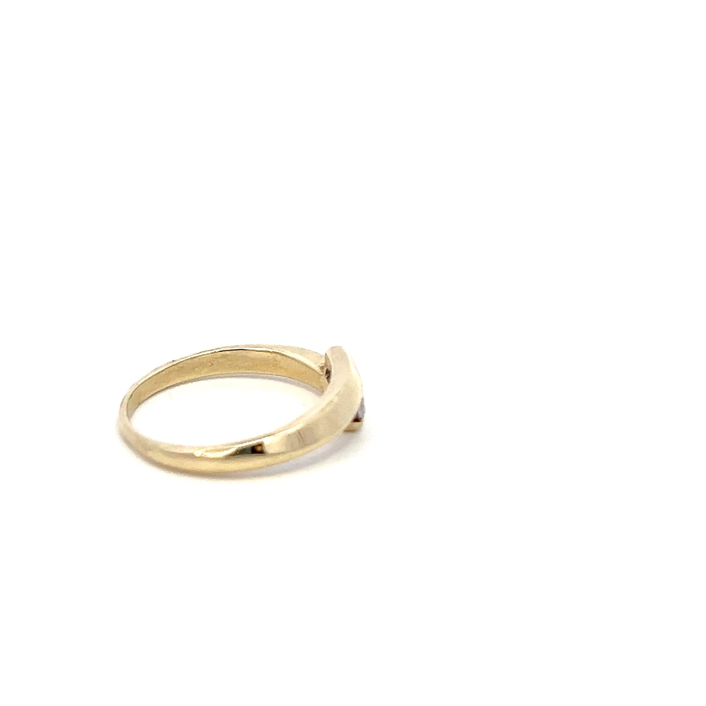 Minimalist Tri-Diamond Tension Set Ring - 10k - Yellow Gold - Size 5.5