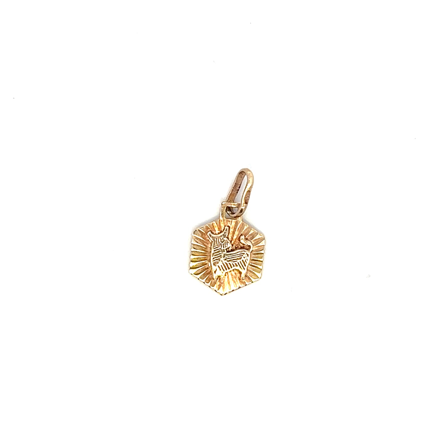 Vintage Zodiac Aries Ram Pendant - 10k - Yellow Gold - 0.93g