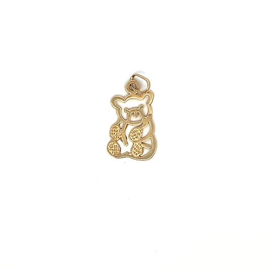 Cutesy Teddy Bear Pendant - 10k - Yellow Gold - 0.55g