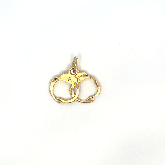 Naughty Handcuff Pendant - 14k - Yellow Gold - 0.96g