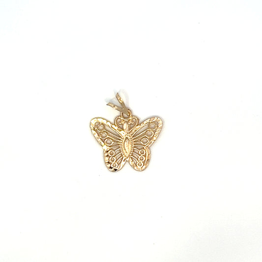 Butterfly Pendant - Diamond Cut - 10k - Yellow Gold - 0.38g