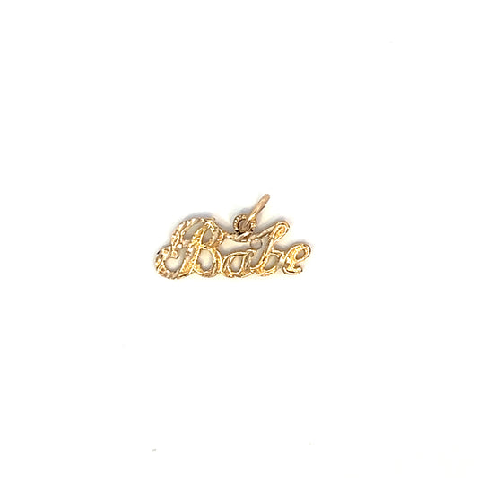 'Babe' Solid Gold Pendant - 10k - Yellow Gold - 0.81g